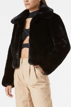 San Sloane Lyra Faux Fur Jacket Black 9 San Sloane Lyra Faux Fur Jacket Black