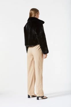 San Sloane Lyra Faux Fur Jacket Black 10 San Sloane Lyra Faux Fur Jacket Black