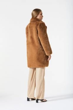 San Sloane Andromeda Faux Fur Jacket Toffee