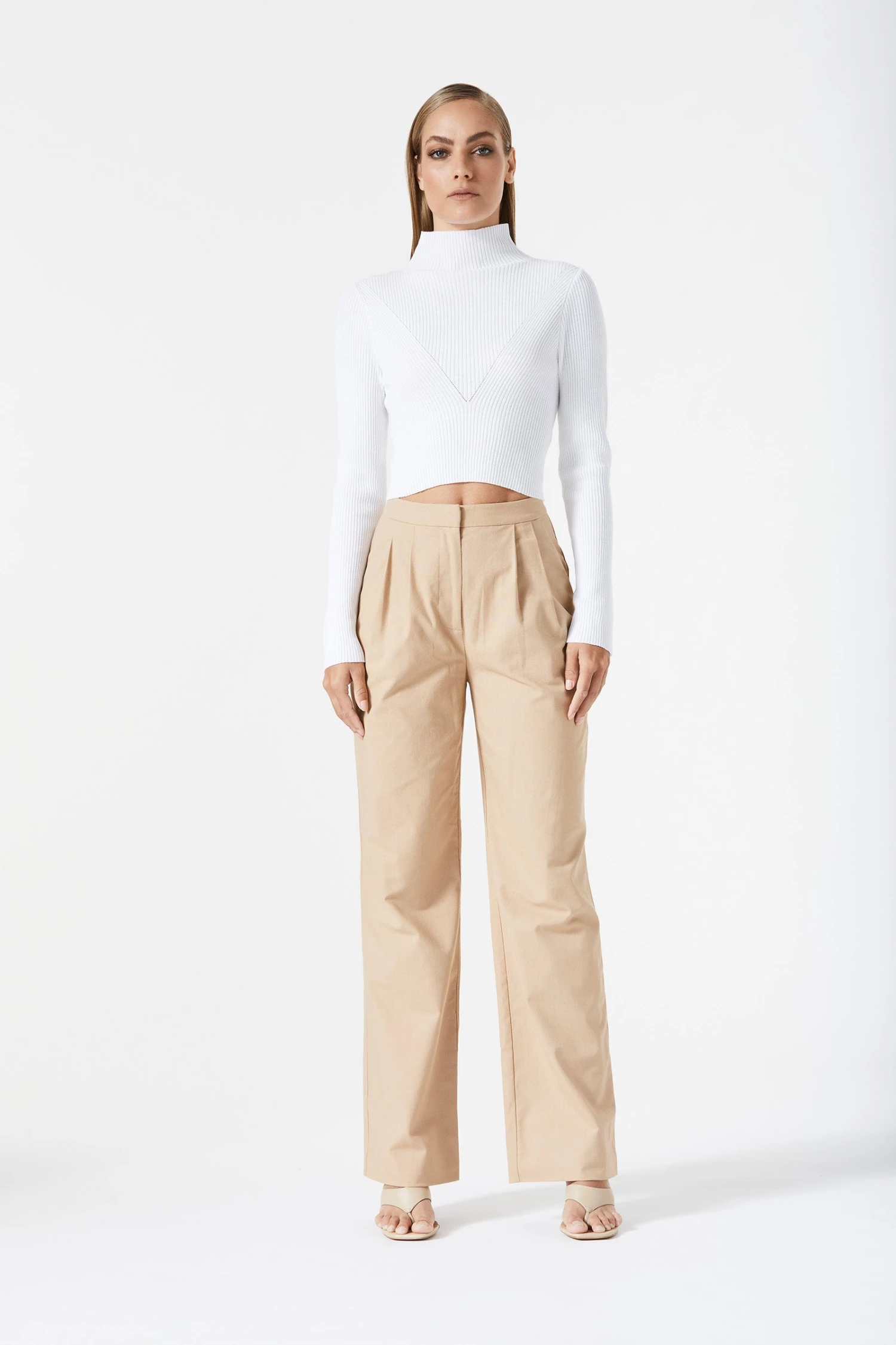 San Sloane Theron LS Rib Knit Top White 7 San Sloane Theron LS Rib Knit Top White