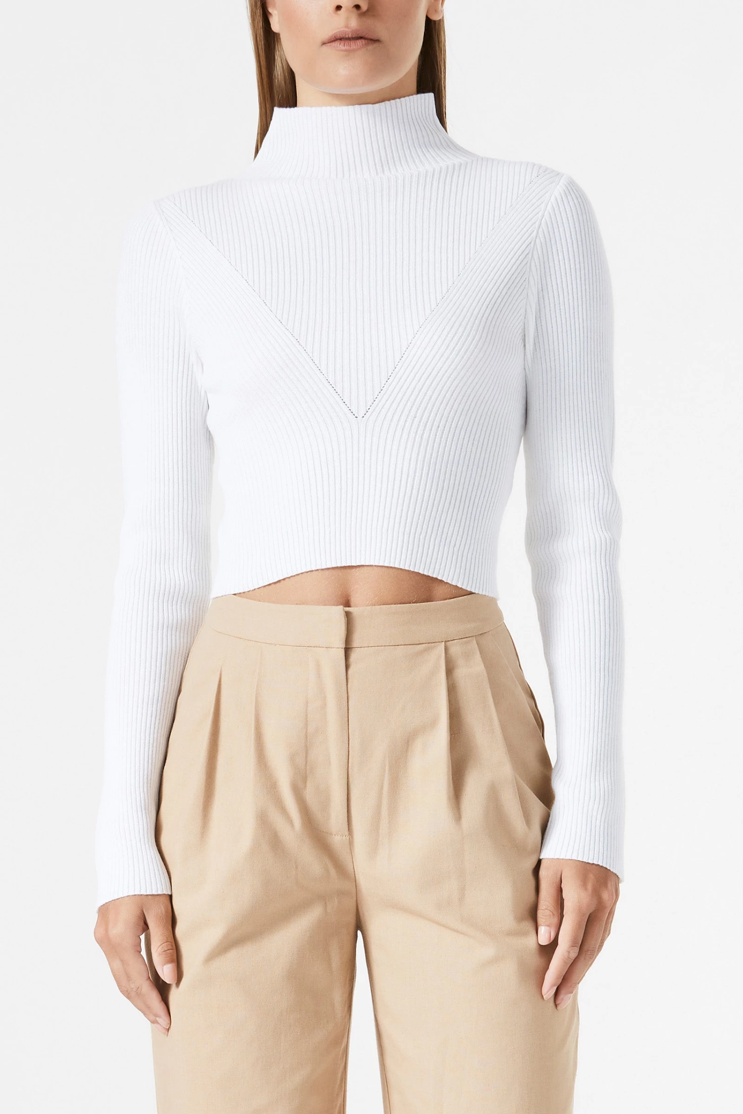 San Sloane Theron LS Rib Knit Top White 3 San Sloane Theron LS Rib Knit Top White