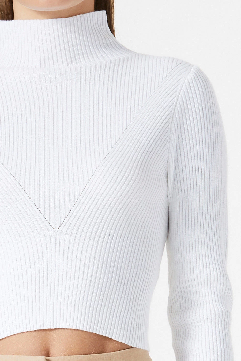 San Sloane Theron LS Rib Knit Top White 6 San Sloane Theron LS Rib Knit Top White