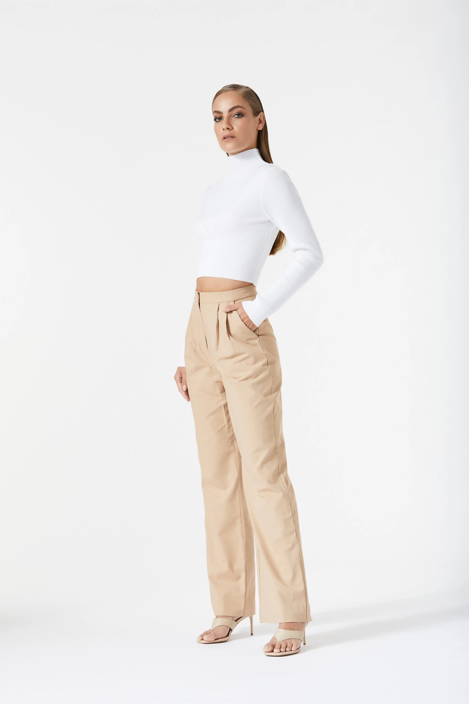 San Sloane Theron LS Rib Knit Top White 4 San Sloane Theron LS Rib Knit Top White