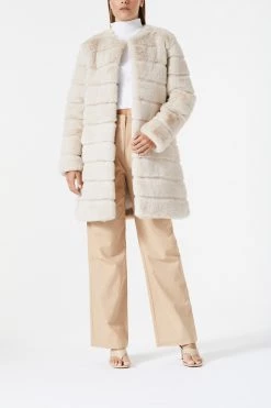 San Sloane Eden Faux Fur Jacket Light Tan