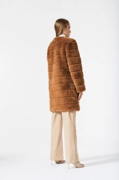 San Sloane Eden Faux Fur Jacket Toffee