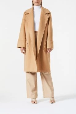 San Sloane Yvette Wool Coat Tan