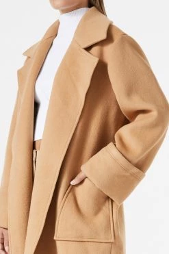 San Sloane Yvette Wool Coat Tan