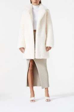 San Sloane Andromeda Faux Fur Jacket Cream