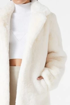 San Sloane Andromeda Faux Fur Jacket Cream