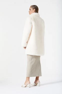 San Sloane Andromeda Faux Fur Jacket Cream