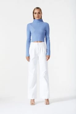 San Sloane Theron LS Rib Knit Top Dusk Blue 11 San Sloane Theron LS Rib Knit Top Dusk Blue