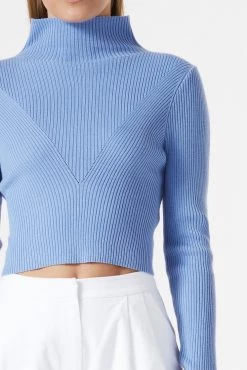 San Sloane Theron LS Rib Knit Top Dusk Blue 10 San Sloane Theron LS Rib Knit Top Dusk Blue