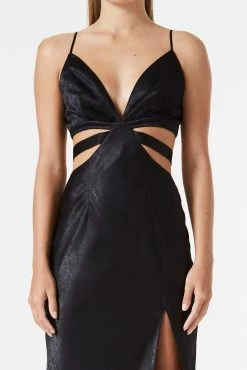 San Sloane Betty Cut Out Tie Midi Dress