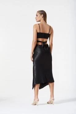 San Sloane Betty Cut Out Tie Midi Dress