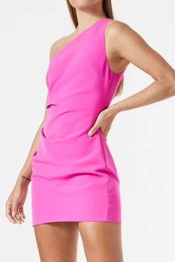 San Sloane Beau Tuck Mini Dress Fuschia