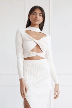 San Sloane Tia Rib Knit Skirt Ecru 8 San Sloane Tia Rib Knit Skirt Ecru