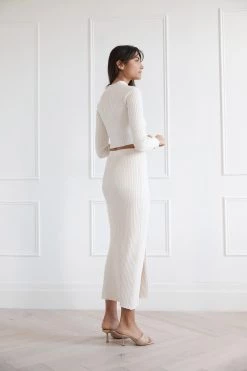 San Sloane Tia Rib Knit Skirt Ecru 9 San Sloane Tia Rib Knit Skirt Ecru