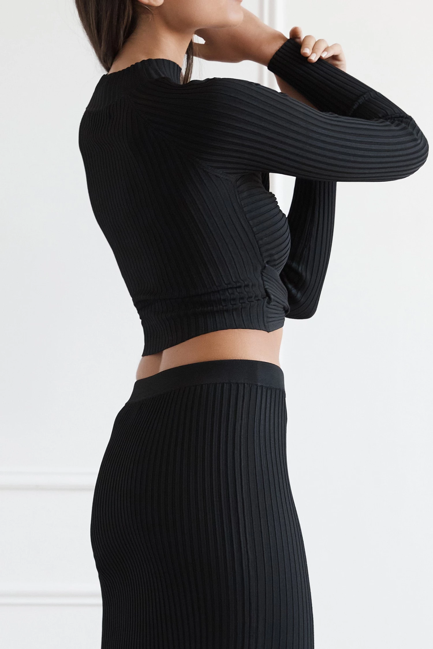 San Sloane Tia Rib Knit Skirt Black 6 San Sloane Tia Rib Knit Skirt Black