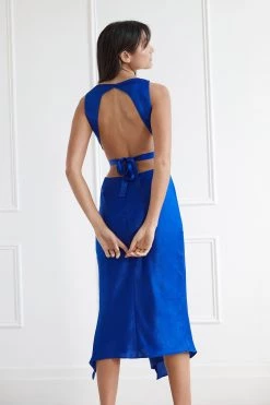 San Sloane Simone Midi Dress Cobalt Blue