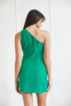 San Sloane Beau Tuck Mini Dress Green 9 San Sloane Beau Tuck Mini Dress Green