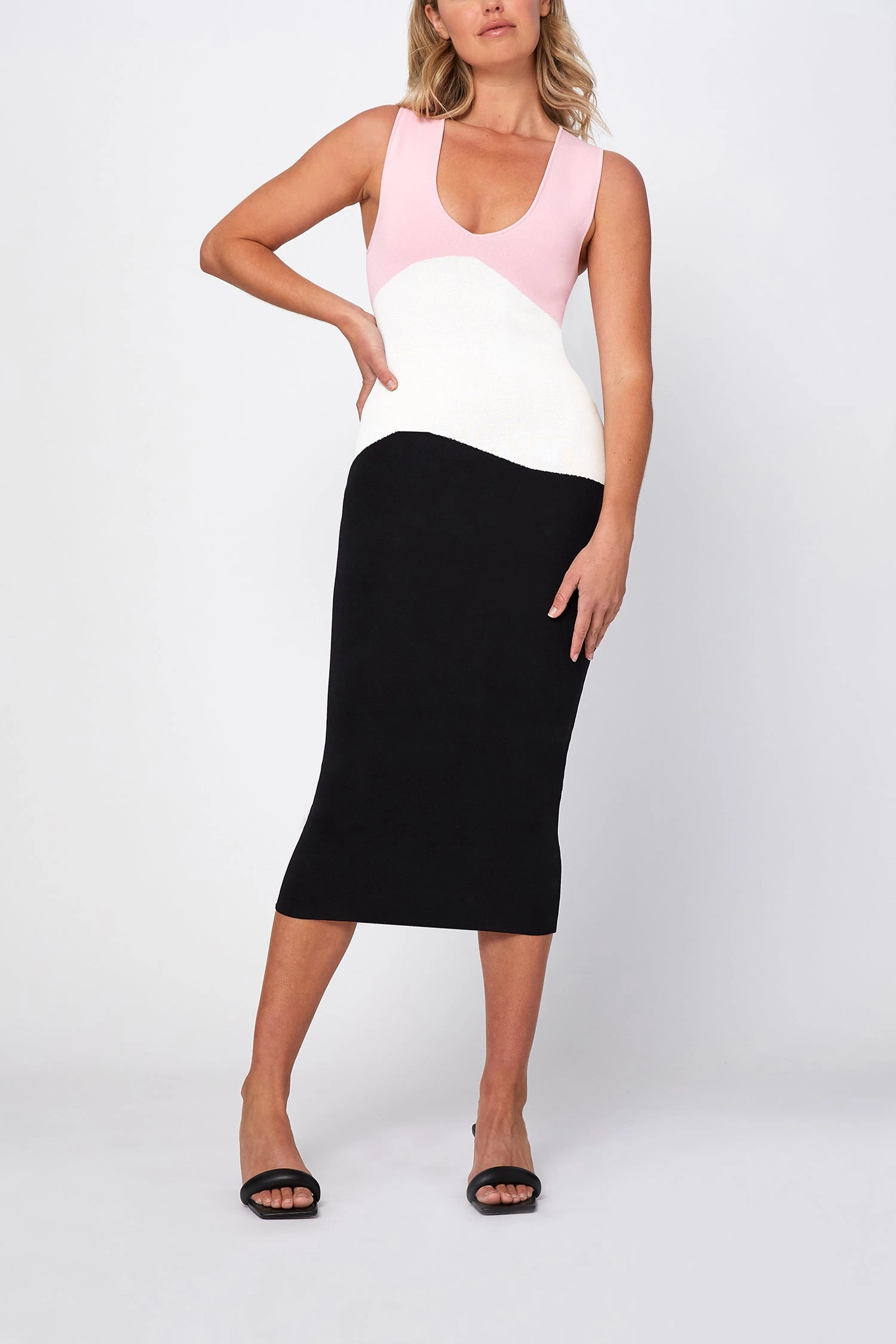 By Johnny Tess Tri Colour Midi Dress 3 By Johnny Tess Tri Colour Midi Dress