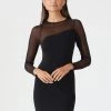 New Arrivals San Sloane Barnes Solid Sheer Mini Dress