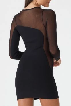 New Arrivals San Sloane Barnes Solid Sheer Mini Dress