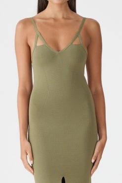 San Sloane Maya Midi Dress Olivine 10 San Sloane Maya Midi Dress Olivine