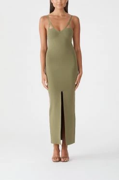 San Sloane Maya Midi Dress Olivine