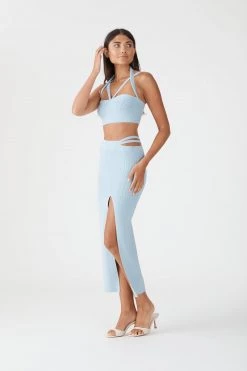 San Sloane Vivien Rib Midi Skirt