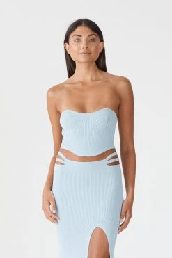 San Sloane Zafira Rib Strapless Top