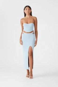 San Sloane Vivien Rib Midi Skirt