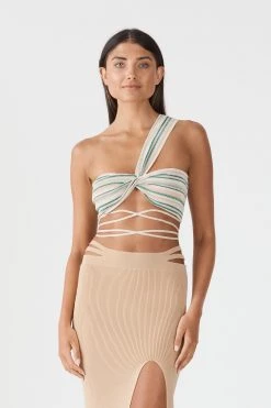 San Sloane Imelda Metallic Knit Top