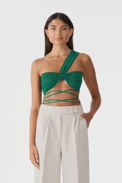 San Sloane Esmeralda Metallic Knit Top