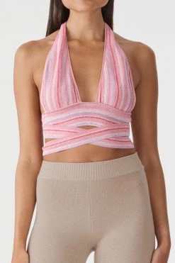 San Sloane Ceres Metallic Knit Top