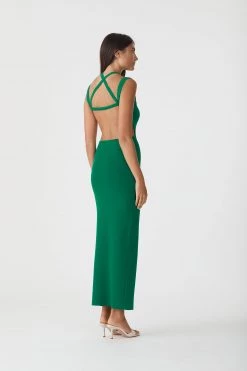 San Sloane Celia Midi Dress Emerald Green New Arrivals