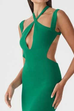 San Sloane Celia Midi Dress Emerald Green New Arrivals