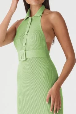 San Sloane Drake Rib Midi Dress Pistachio 10 San Sloane Drake Rib Midi Dress Pistachio