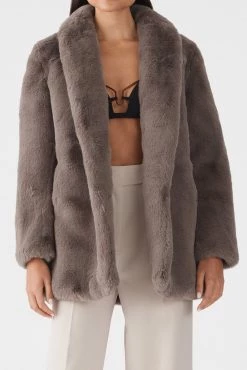 San Sloane Crawford Faux Fur Jacket