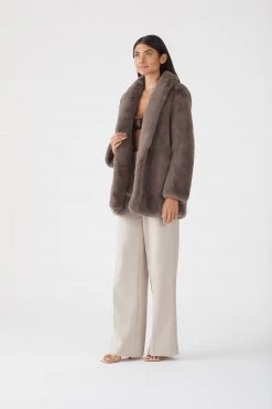 San Sloane Crawford Faux Fur Jacket