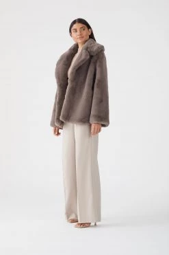 San Sloane Dahlia Faux Fur Jacket