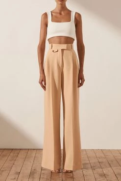 Shona Joy Ivy High Waist Tailored Pant Peanut Butter