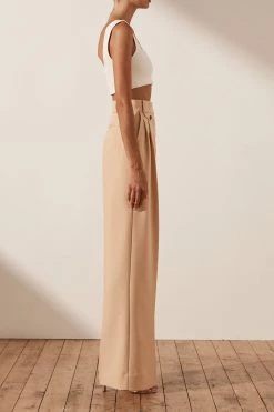 Shona Joy Ivy High Waist Tailored Pant Peanut Butter