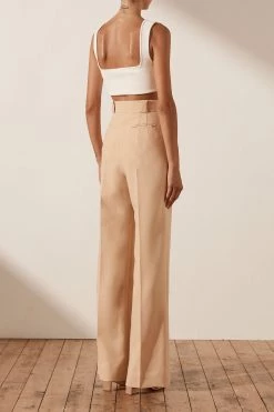 Shona Joy Ivy High Waist Tailored Pant Peanut Butter