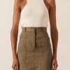 Shona Joy Chiara Mini Skirt Olive 2 Shona Joy Chiara Mini Skirt Olive