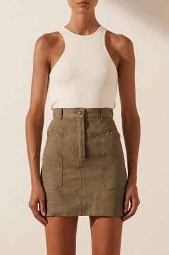 Shona Joy Chiara Mini Skirt Olive