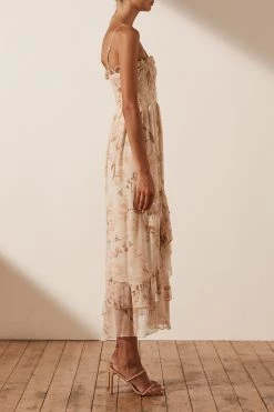 Shona Joy Nina Shirred Midi Dress