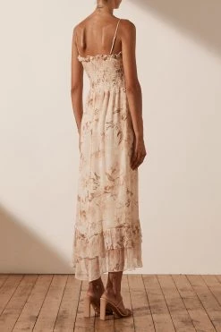 Shona Joy Nina Shirred Midi Dress