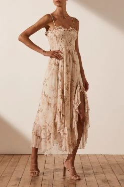 Shona Joy Nina Shirred Midi Dress