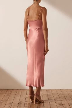 Shona Joy Eloise Lace Up Midi Dress